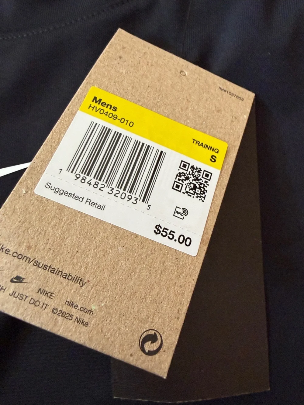 Nike Black Short-Sleeve Performance Tee with White Logo